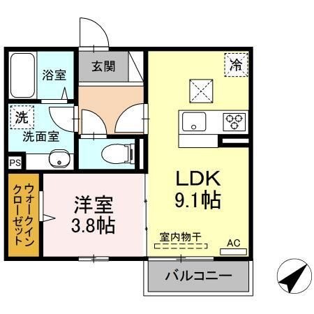 拡大写真:ディアライズ中市二丁目Ⅰ 1階105の間取り