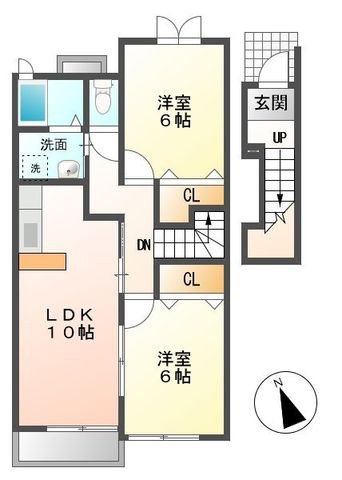 拡大写真:サン ソレーユ 2階201の間取り
