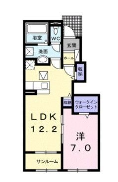 拡大写真:SUN16笠岡Ⅰ 1階102の間取り