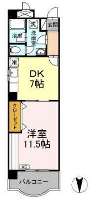 拡大写真：カラット中川 2階306の間取り