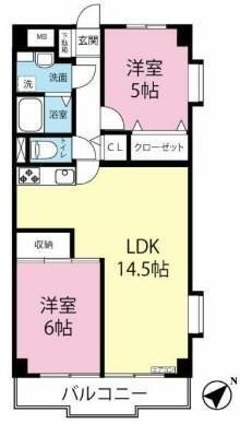 拡大写真：アルシオネ 4階403の間取り