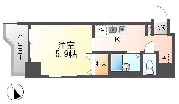 拡大写真：仲町台大藤ビル 4階401の間取り