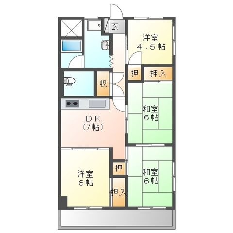 拡大写真:誠和ビル 4階402の間取り
