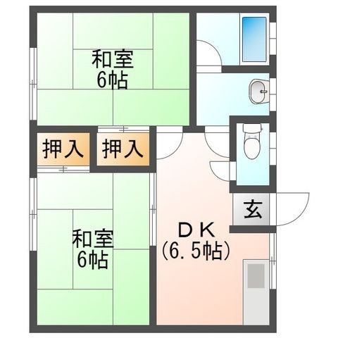 拡大写真:メイプルハイム 2階202の間取り