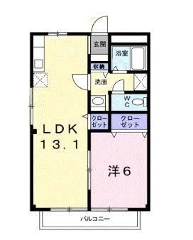 拡大写真：パルネット福寿 2階202の間取り