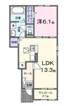 拡大写真:グローブコクブ B 1階103の間取り