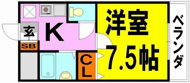 拡大写真:池田市石橋1丁目 3階301の間取り
