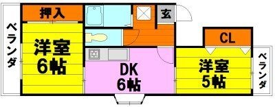 拡大写真:池田市石橋4丁目 2階201の間取り