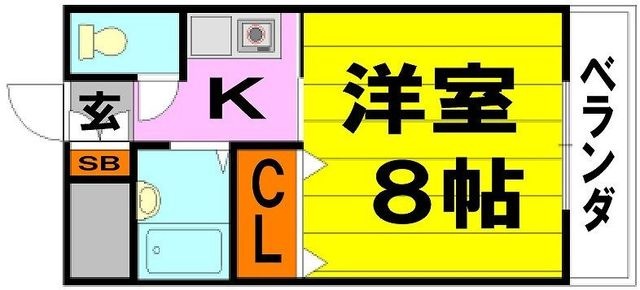 拡大写真:吹田市山田東3丁目 2階206の間取り