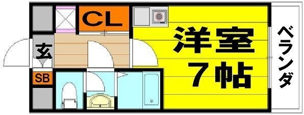 拡大写真:豊中市螢池東町1丁目 1階101の間取り