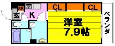 拡大写真:池田市石橋2丁目 1階105の間取り