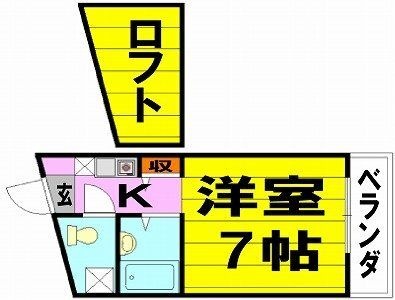 拡大写真:紅風荘 1階102の間取り