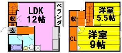 拡大写真:池田市井口堂1丁目 2階12の間取り