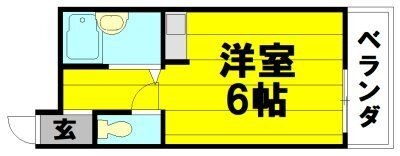 拡大写真:箕面市船場西2丁目 4階411の間取り