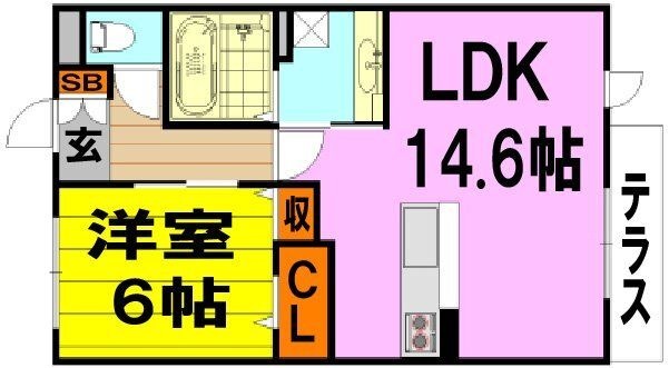 拡大写真:箕面市半町2丁目 103の間取り