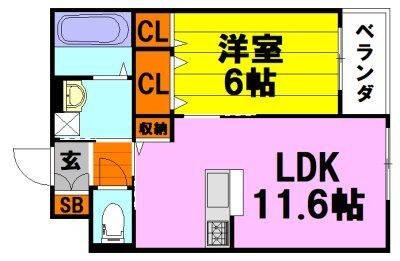 拡大写真:池田市豊島北2丁目 2階203の間取り