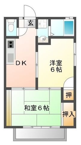 拡大写真:ファミーユ21 2階206の間取り