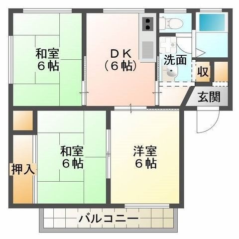 拡大写真:テースフルライトA 1階102の間取り