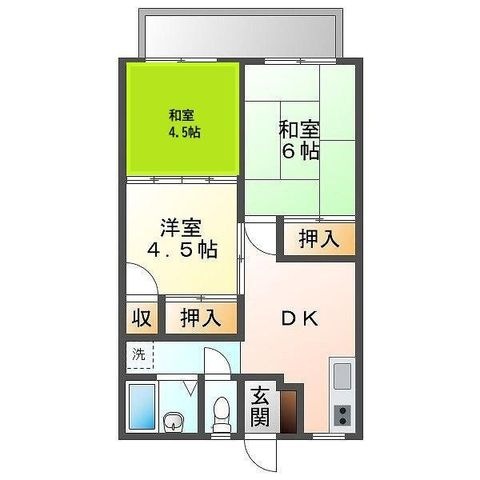 拡大写真:ミールハイツ 1階103の間取り