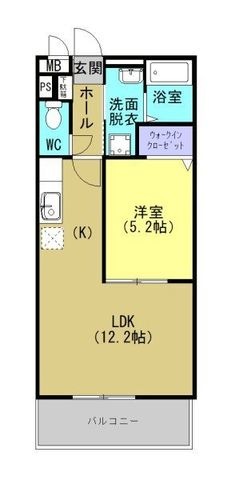 拡大写真:エステル 3階302の間取り
