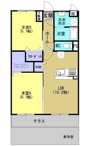 拡大写真:コモードⅡ 1階106の間取り