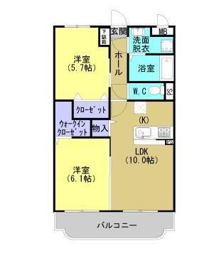 拡大写真:霧島市国分重久 3階306の間取り