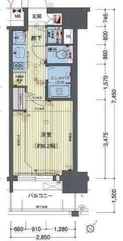 拡大写真：プレサンス名古屋ＳＴＡＴＩＯＮビジュ 2階204の間取り