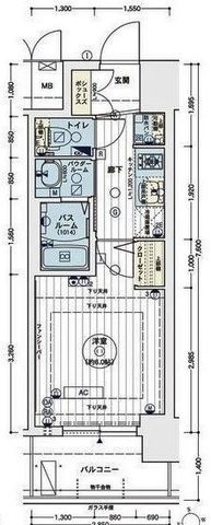 拡大写真：エステムコート名古屋ステーションクロス 12階1202の間取り
