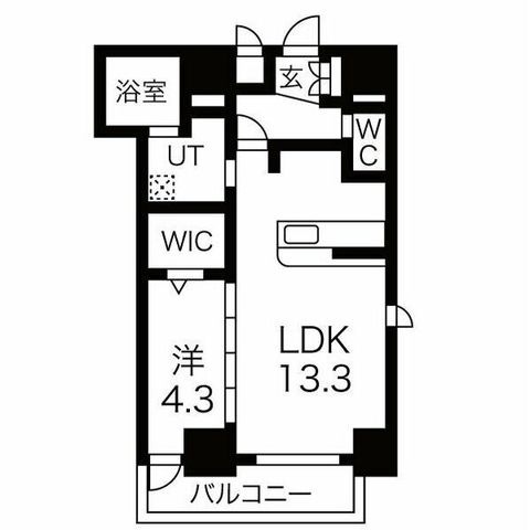 拡大写真：ブルームライフ八田駅前 8階801の間取り