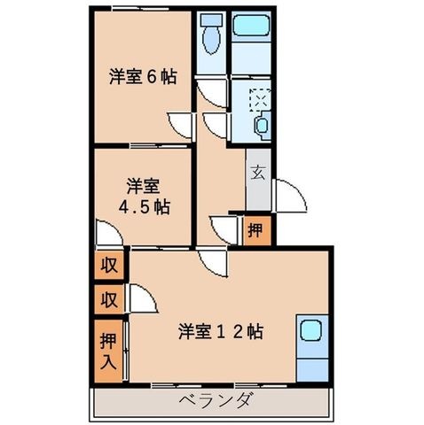 拡大写真：マイハウス6号 3階636の間取り