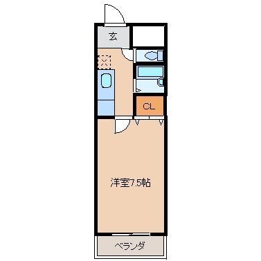 拡大写真:サンハイアットビル 2階203の間取り