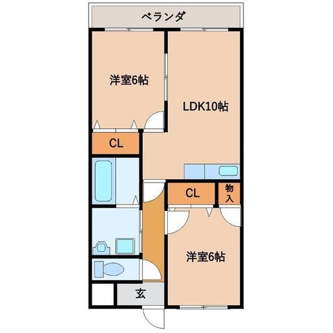 拡大写真:ブライトリーT 1階102の間取り