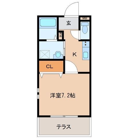 拡大写真:サンビレッジC 2階201の間取り