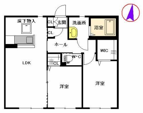 拡大写真:シャーメゾンひかり 1階102の間取り