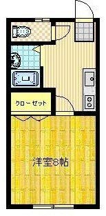 拡大写真：コーポグレイシャス 1階102の間取り