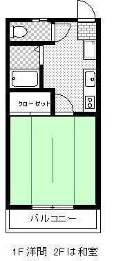拡大写真：コーポグレイシャス 2階201の間取り