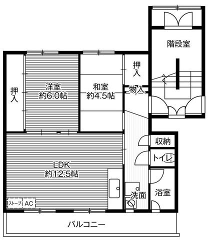 拡大写真：ビレッジハウス川沿 5階1-505の間取り