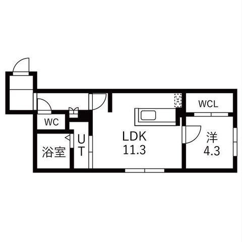 拡大写真:札幌市西区山の手三条1丁目 2階202の間取り