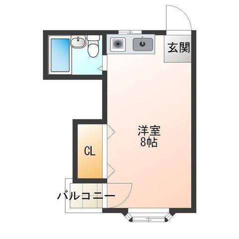 拡大写真:シャイン廣瀬 2階205の間取り
