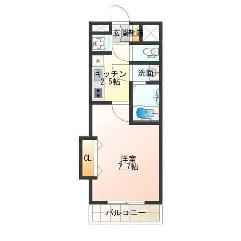拡大写真:Luxe難波西Ⅰ 6階612の間取り