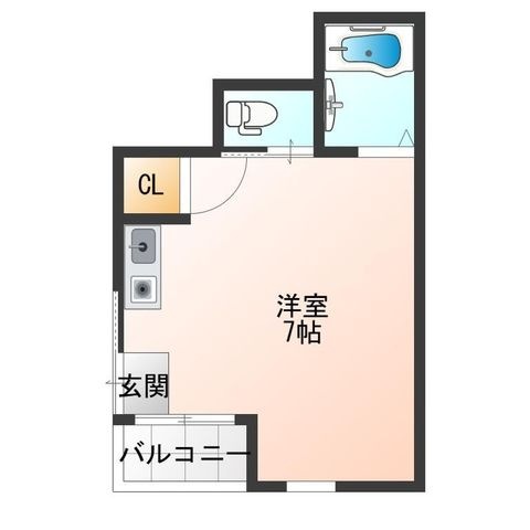 拡大写真:ハイツ玉出中 1階101の間取り