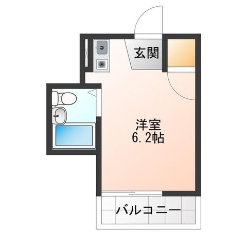拡大写真：ディノ玉出 3階303の間取り