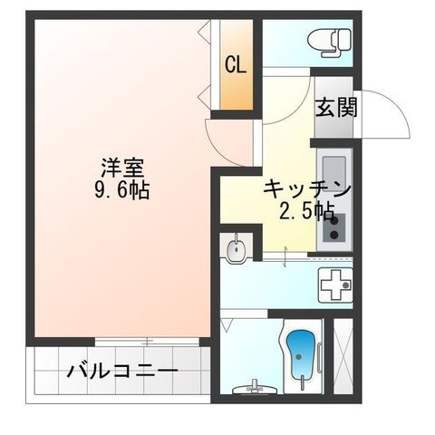 拡大写真：フジパレス西住之江Ⅴ番館 2階205の間取り