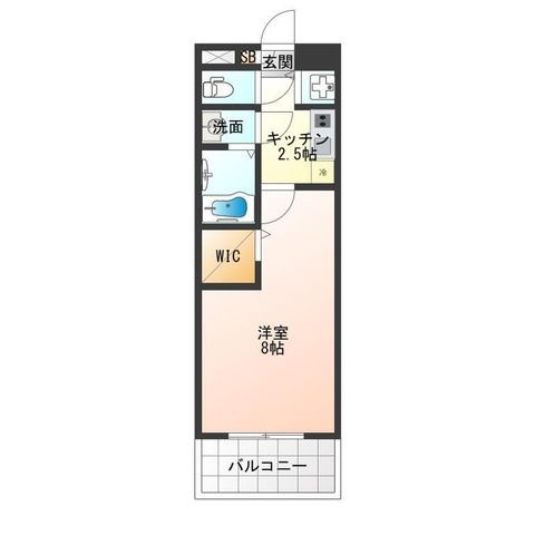 拡大写真:Luxe難波南 3階314の間取り