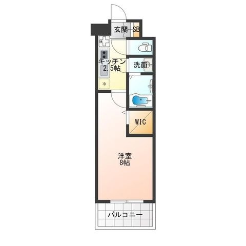 拡大写真:Luxe難波南 4階413の間取り