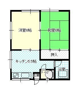 拡大写真:石田コーポ 2階201の間取り
