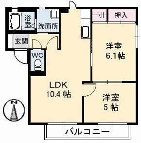 拡大写真:シャーメゾンマリンコート 2階202の間取り