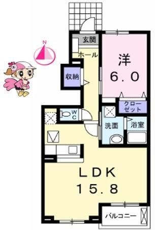拡大写真:板野郡北島町鯛浜字川久保 1階103の間取り