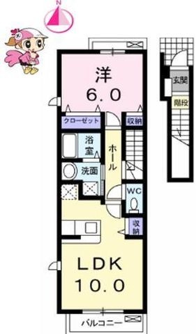 拡大写真:板野郡松茂町中喜来字中須 2階205の間取り