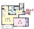板野郡藍住町徳命字名田の間取図